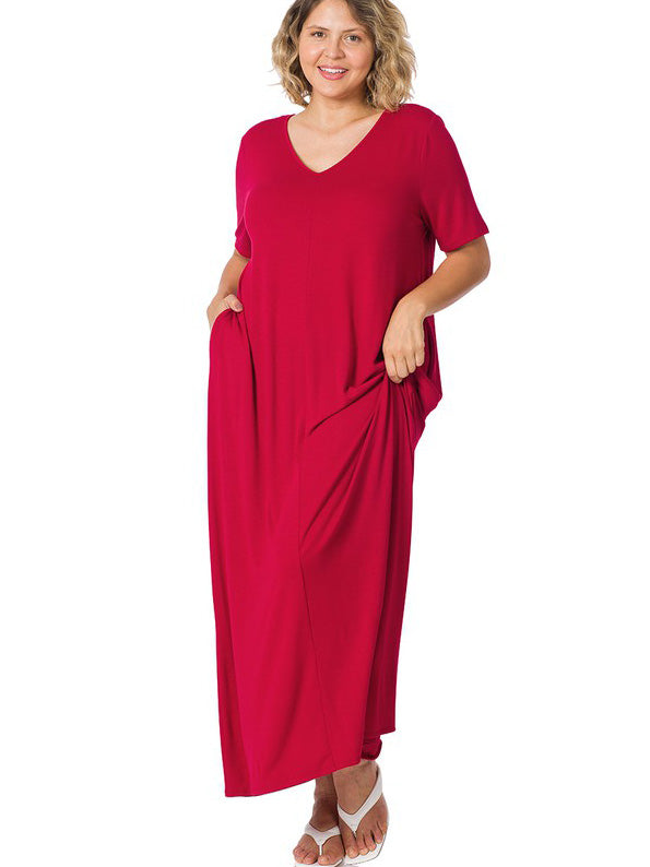 Blake Plus Size Maxi Dress in Red
