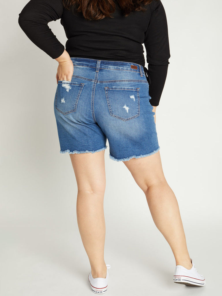 Meadow Plus Size Distressed Jean Shorts