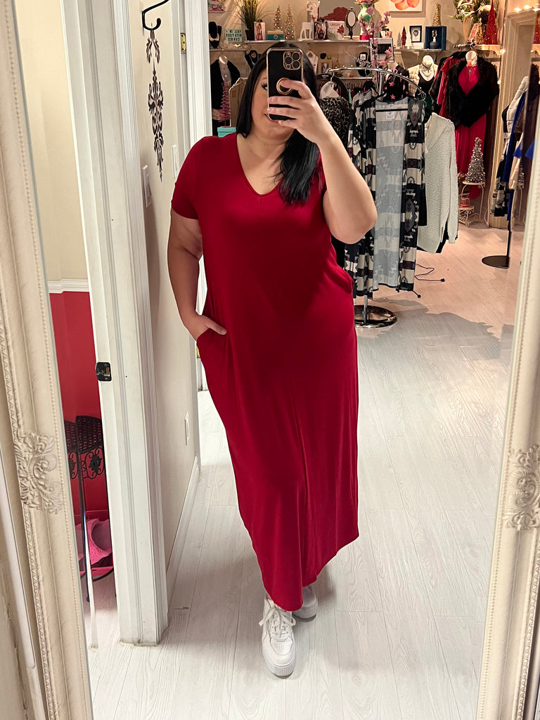 Blake Plus Size Maxi Dress in Red
