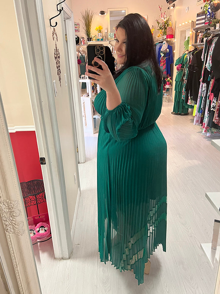 Nicolette Plus Size Evening Dress by designer Joseph Ribkoff 233708 in Emerald