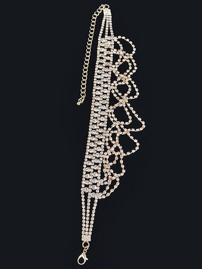 Layered Choker Rhinestone Necklace