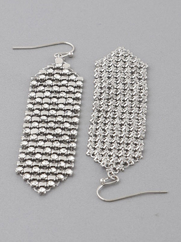 Rhinestone Curtain Earrings
