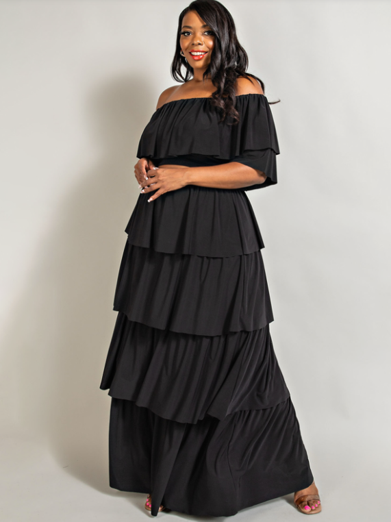Ashley Plus Size Top and Maxi Skirt Set