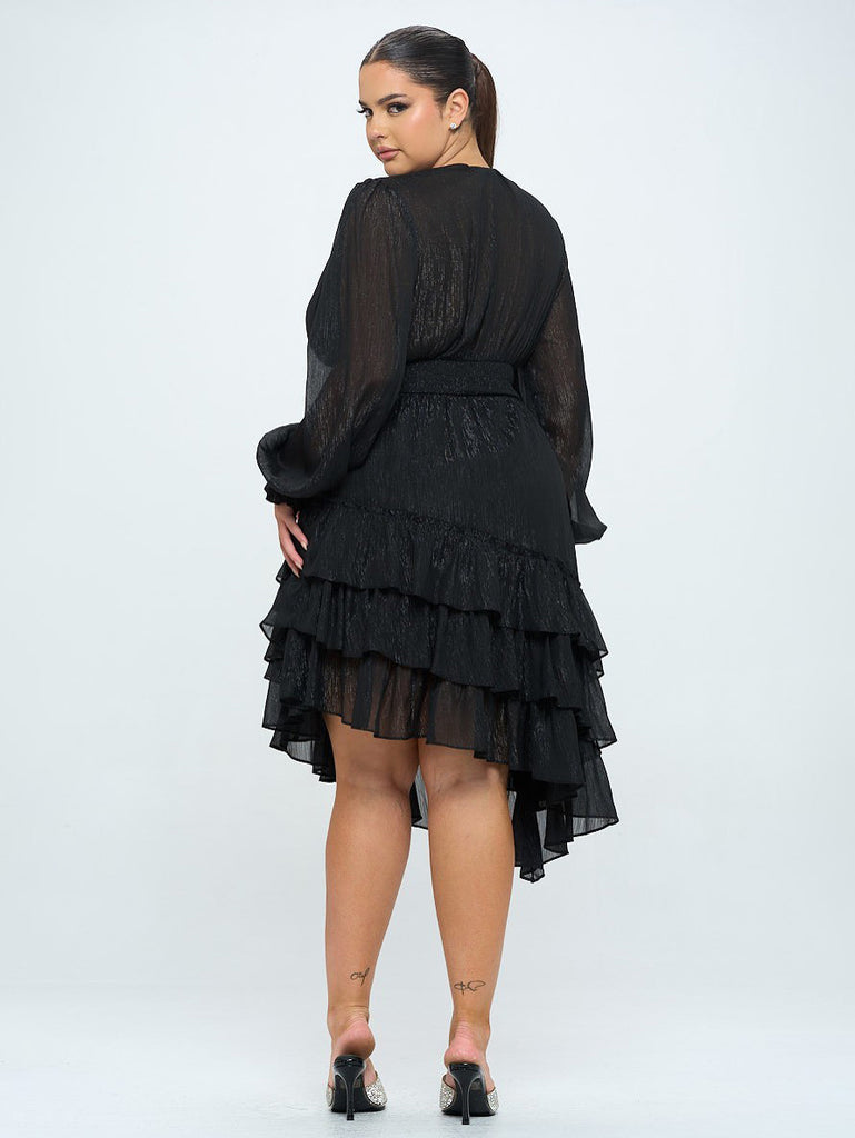 Rita Plus Size Party Dress in Black
