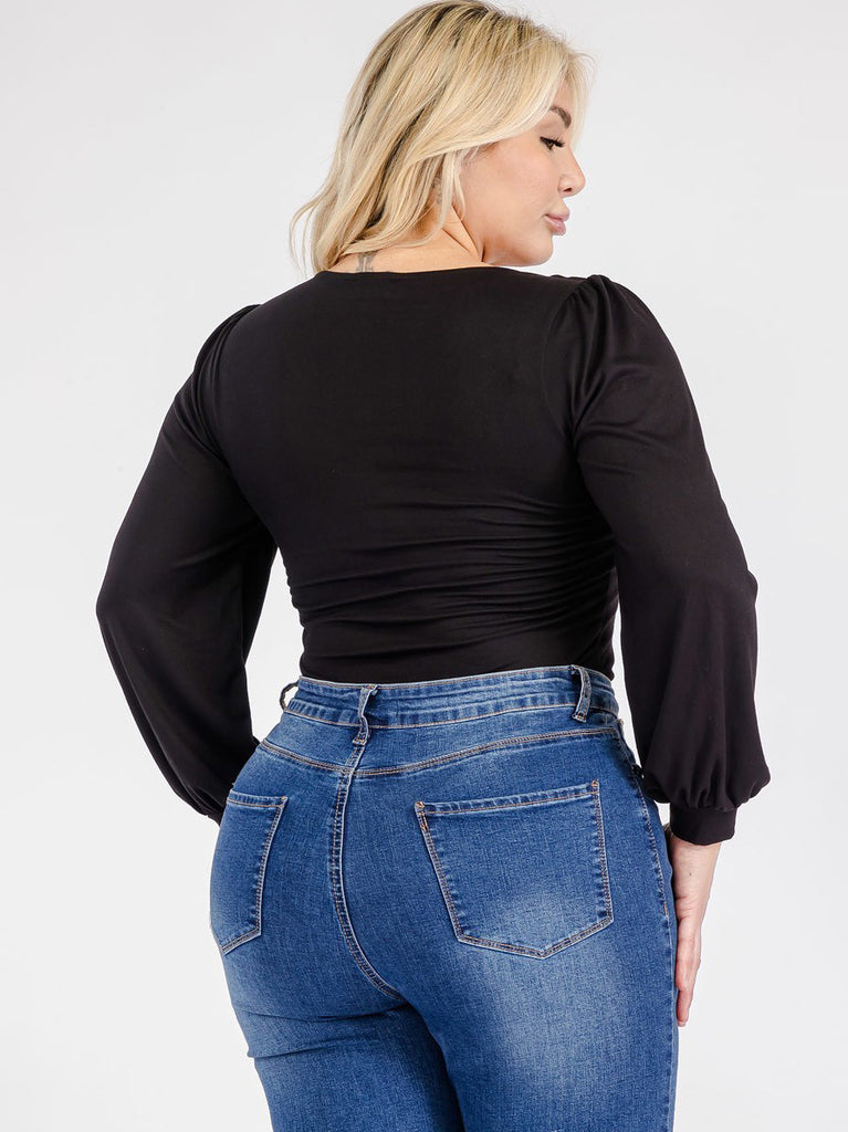 Hallie Plus Size Bodysuit in Black