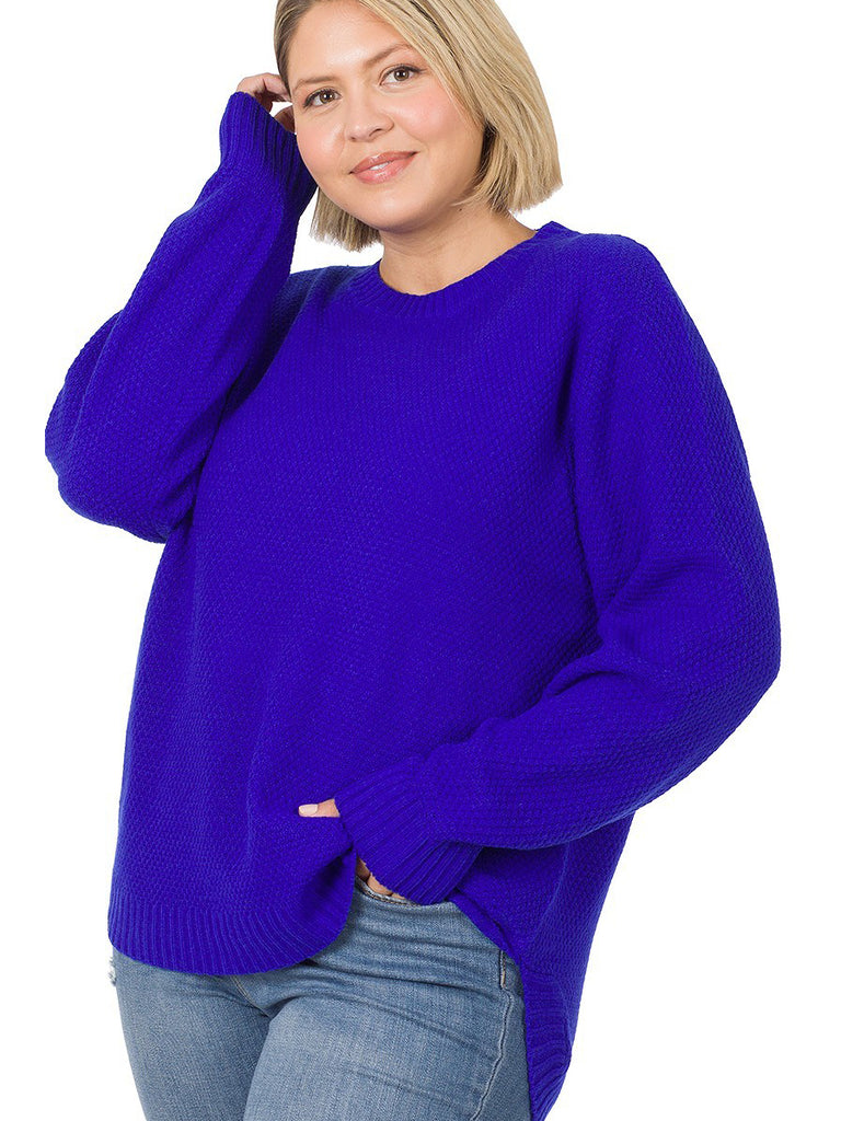 Mia Plus Size Sweater in Bright Blue
