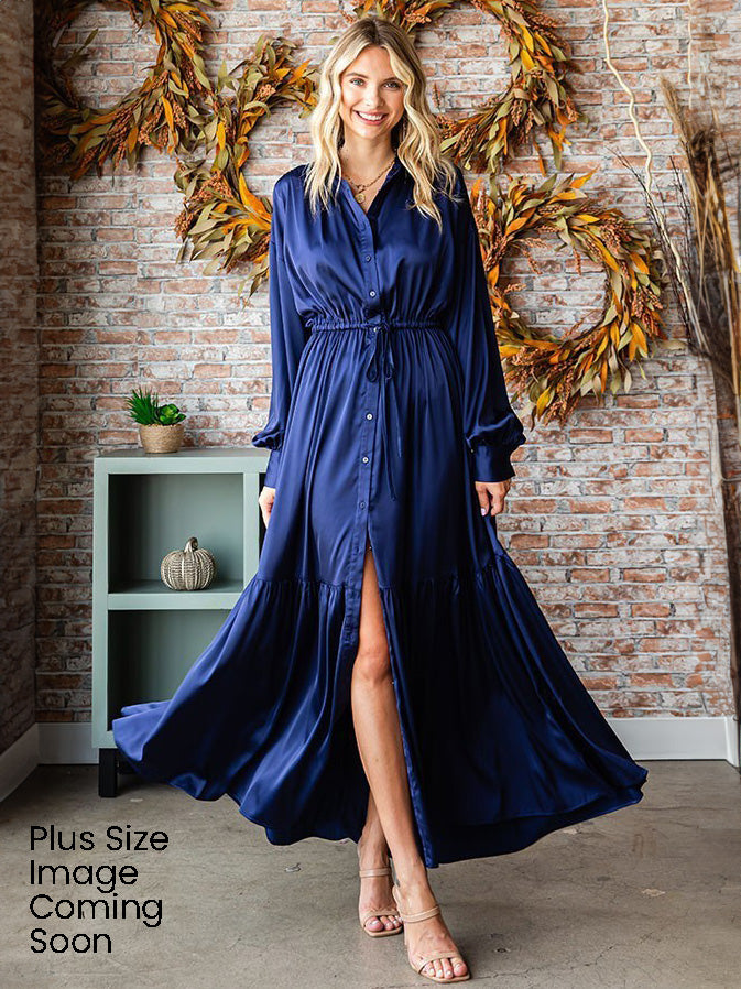 Carmella Plus Size Satin Maxi Dress