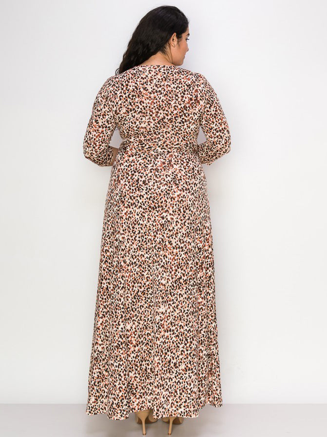 Michelle Plus Size Maxi Dress in Charming Cheetah