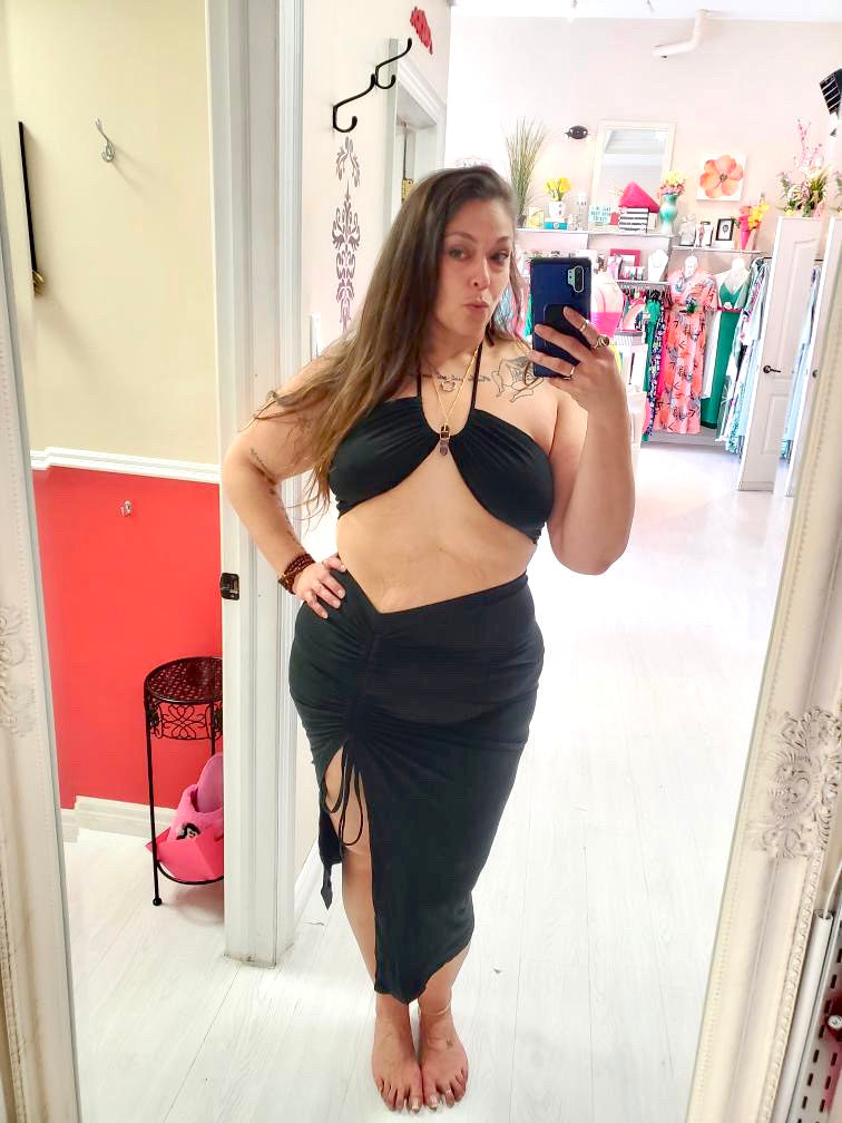 Nicole Plus Size Halter Top & Skirt Set